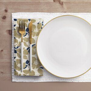 NWT Porter Anna- Navy & Gold Cotton Napkin 4-set, Poppy